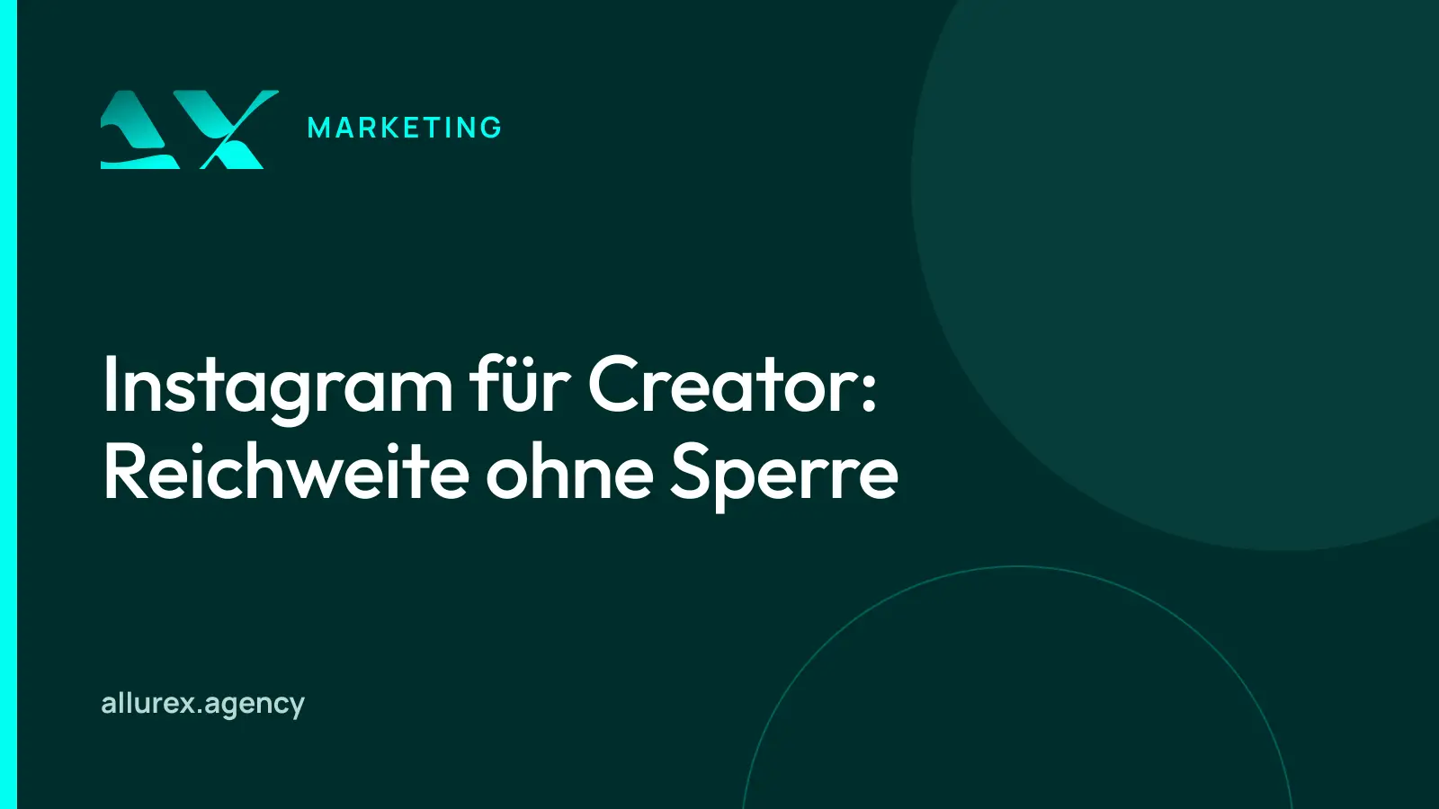 Titelgrafik in Petrol und Cyan mit dem Schriftzug Instagram für Creator