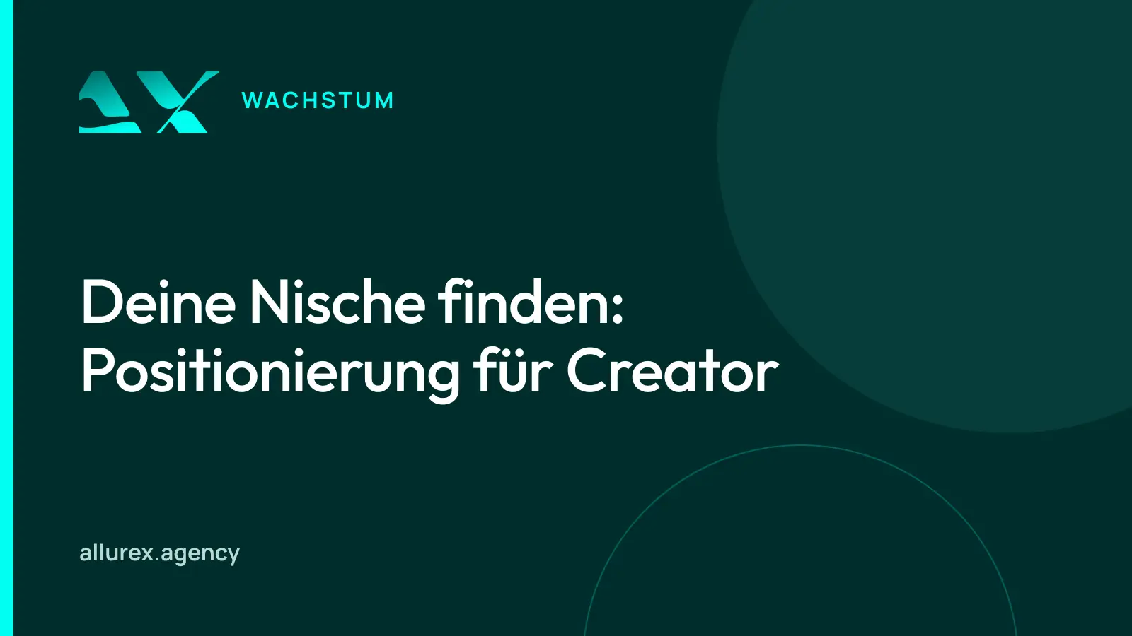 Titelgrafik in Petrol und Cyan mit dem Schriftzug Deine Nische finden